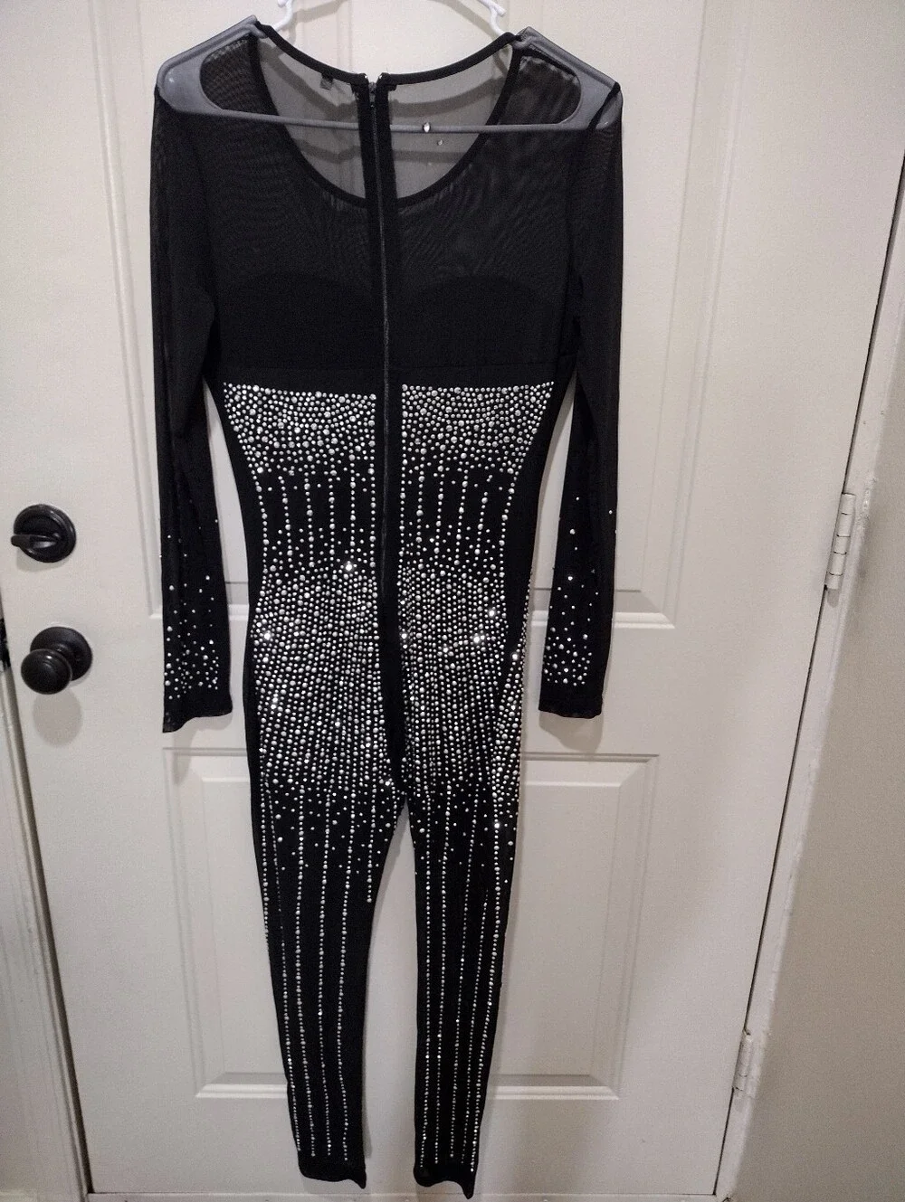 Woman's Embellishment/Beaded  Sheer Onepiece Jumpsuit